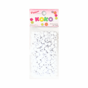 200pk All White Round Hair Beads