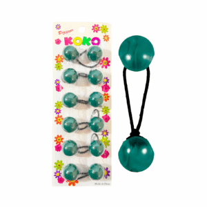 6pc Hunter Green Ball Ponytails