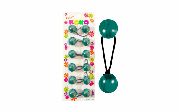 6pc Hunter Green Ball Ponytails