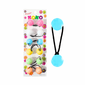 6pc Pastel Color Ball Ponytail