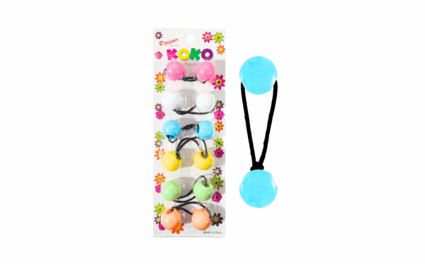 6pc Pastel Color Ball Ponytail