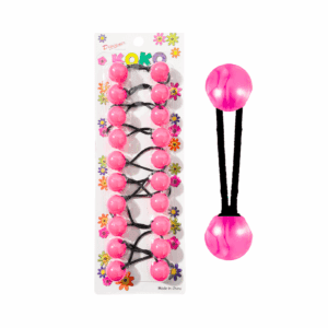 10pc Hot Pink Ball Ponytail