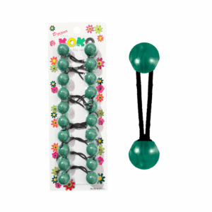 10pk Hunter Green Ball Ponytails