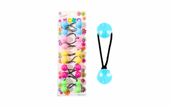 10pk Assorted Pastel Color Ball Ponytail