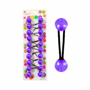 10pk Purple Ball Ponytails