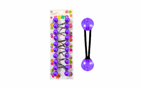 10pk Purple Ball Ponytails