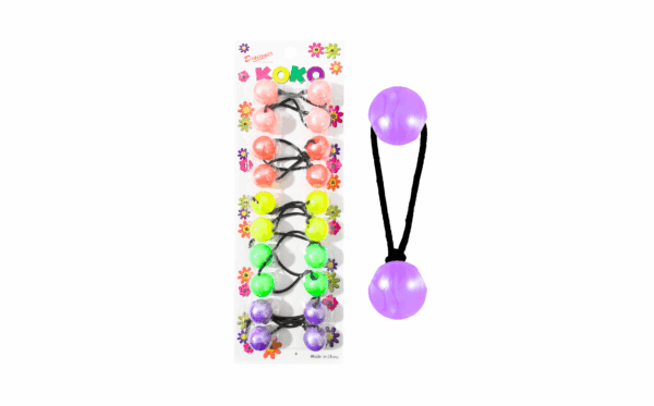 10pk Asst Pastel Color Silky Ball Ponytail