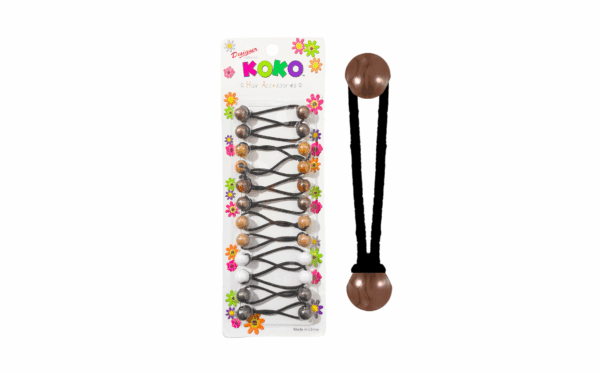 12pc Brown Mix Ball Ponytails