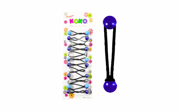12pc Blue Mix Ball Ponytails