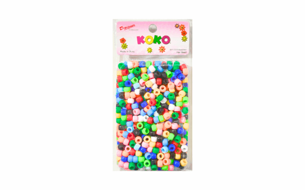 1000pc Assorted Color Round Hair Beads