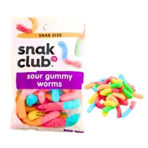 4oz Sour Gummy Worms 'Snak Club'