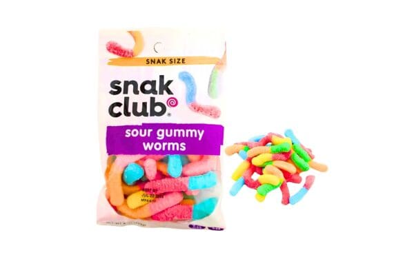 4oz Sour Gummy Worms 'Snak Club'