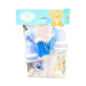 3pc Plastic Baby Bottle Set w/ Accessories