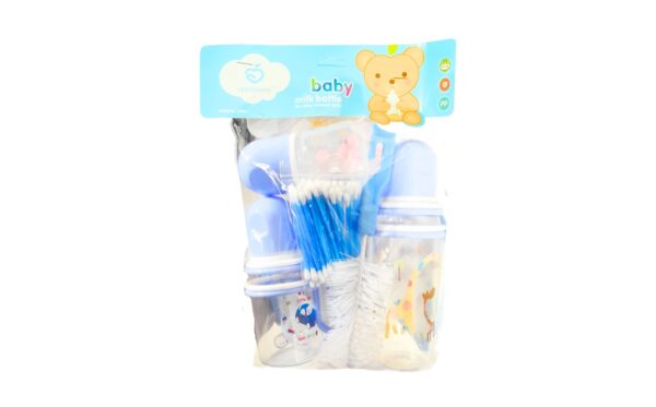 3pc Plastic Baby Bottle Set w/ Accessories