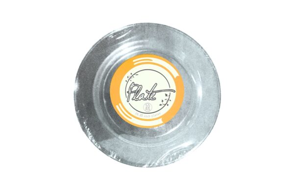 10pk 10.25" Clear Plastic Party Plate w/ Glittered Look - Image 2