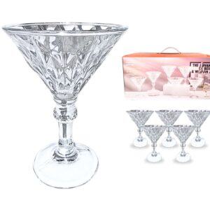 6pc Embossed Martini Glass Set