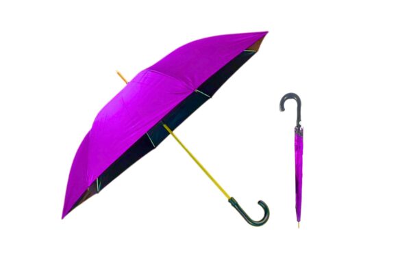 37" Long Solid Color Automatic Umbrella (44" Diameter) - Image 6