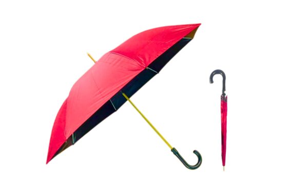 37" Long Solid Color Automatic Umbrella (44" Diameter) - Image 2