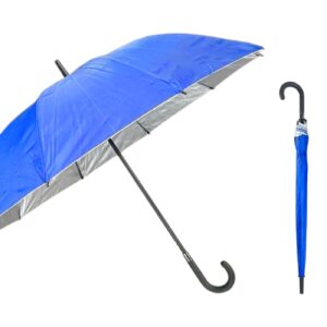 37" Solid Color Automatic Umbrella w/ Curved Handle (44" Diameter)