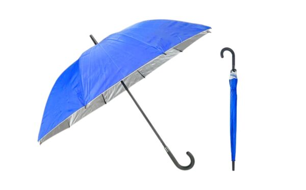 37" Solid Color Automatic Umbrella w/ Curved Handle (44" Diameter)