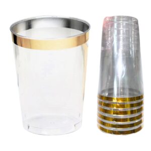 6pk 16oz Plastic Cups w/ Gold Rim
