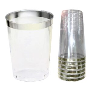 6pk 16oz Plastic Cups w/ Silver Rim