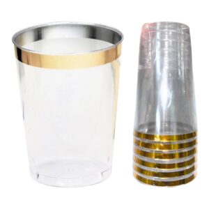 6pk 10oz Plastic Cups w/ Gold Rim