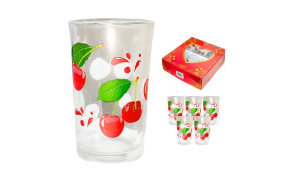 6pc Glass Tumblers 'Fruit' - Image 2