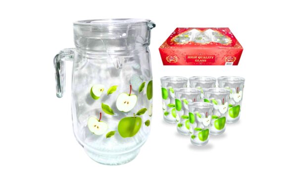 7pc Glass & Pitcher Set 'Fruit' - Image 2