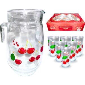 7pc Glass & Pitcher Set 'Fruit'