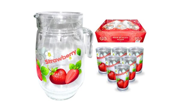 7pc Glass & Pitcher Set 'Fruit'