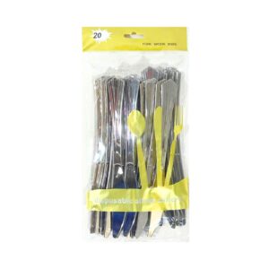 20pk 8" Silver Plastic Knives