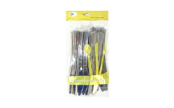 20pk 8" Silver Plastic Knives
