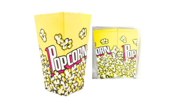 25pk 4" x 4" x 8" Paper Popcorn Container