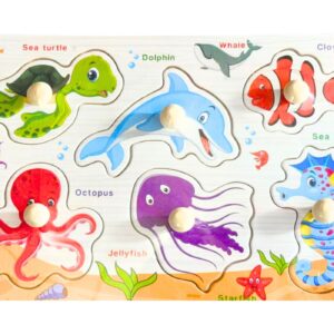 6pc Sea Creatures Shaped Puzzle in 5.75" x 8.75" Tray