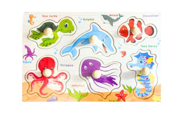 6pc Sea Creatures Shaped Puzzle in 5.75" x 8.75" Tray