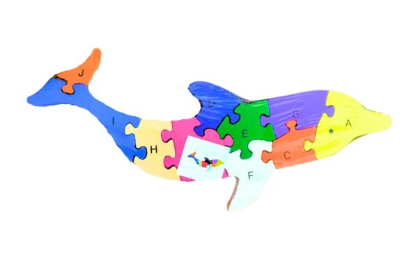 5.5" x 14.5" Wooden Dolphin Puzzle