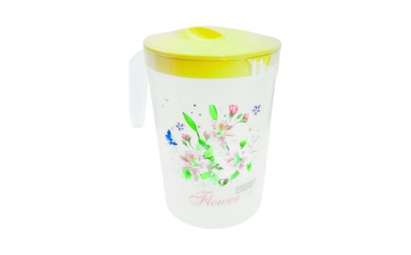 Plastic Pitcher w/ Embossed Designs & Colored Lid - Image 2