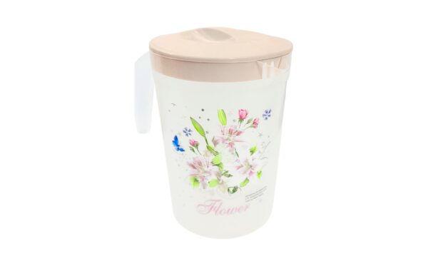 Plastic Pitcher w/ Embossed Designs & Colored Lid - Image 3