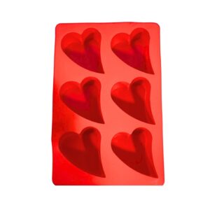 6 cup Heart Silicone Mould in Rectangular Tray