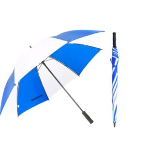 43" Manual Blue & White Golf Umbrella w/ Foam Handle