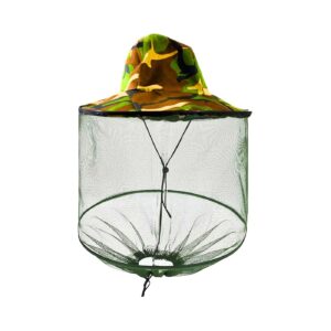 Camouflage Hat w/ Mesh Cover for Face
