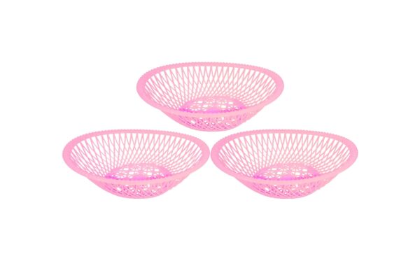 3pk 5.5" x 8" Oval Plastic Basket - Image 2