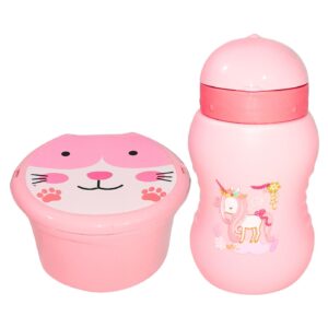 2pc Round Lunch Box & Bottle Set