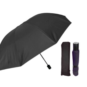 42" Diameter Black Automatic Umbrella w/ Curved Handle