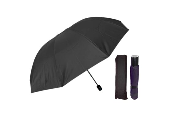 42" Diameter Black Automatic Umbrella w/ Curved Handle