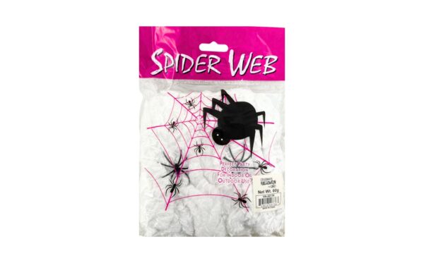 60g White Spider Web w/ 4 Spiders