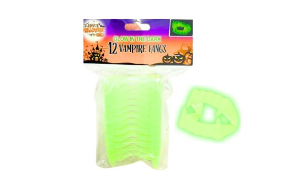 12pc Glow in the Dark Vampire Fangs