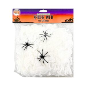 1oz Glow in the Dark Spider Web w/ 3 Spiders