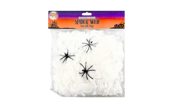 1oz Glow in the Dark Spider Web w/ 3 Spiders